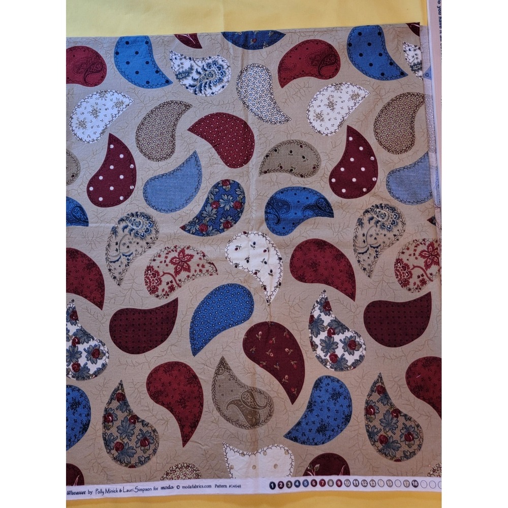 Wiscasset by Polly Minick & Lauri Simpson Moda Paisley Cotton Remnant 13" x 44"